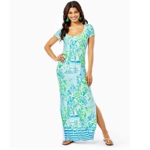 Lilly Pulitzer Wynne Maxi Dress in Blues and Greens